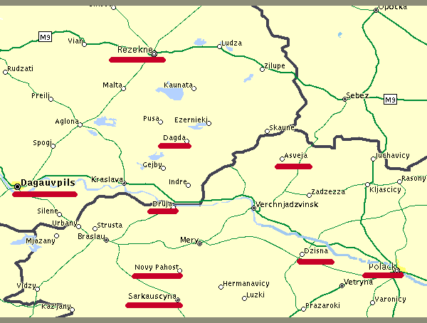 Map of part of the Pale, where Paikins lived in the 19th Century
